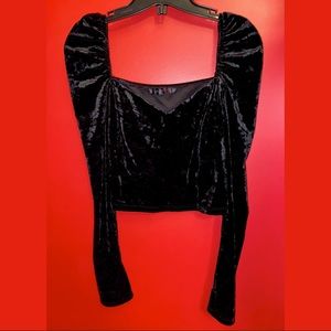Black Velvet Crop Top